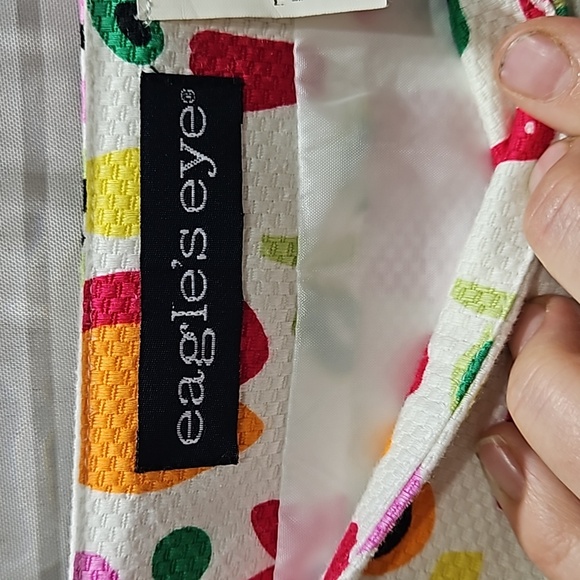 Eagle's eye, Multi-colored, Mini skirt, Floral, White, Lined, 100% Cotton, Sz 12 - Picture 6 of 10